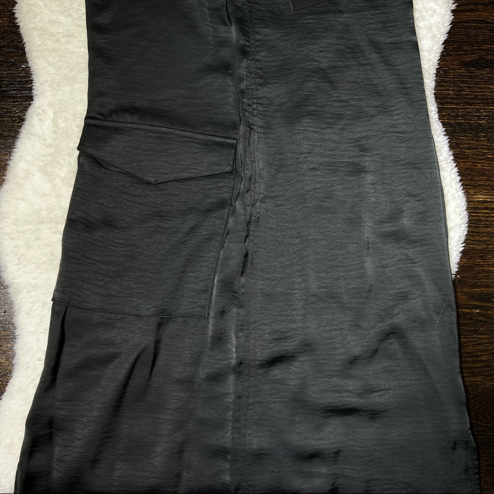 NWT DKNY Black V Neck Maxi Dress with Cargo Pocket Size XXS - Picture 5 of 14